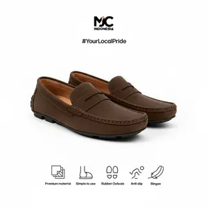 MJC Indonesia MOCAVE Loafers Pria Suede Brown Sepatu Slip On Premium Stylish & Nyaman Dipakai Harian Shoes Kerja Black Pantofel FC05 - Flat