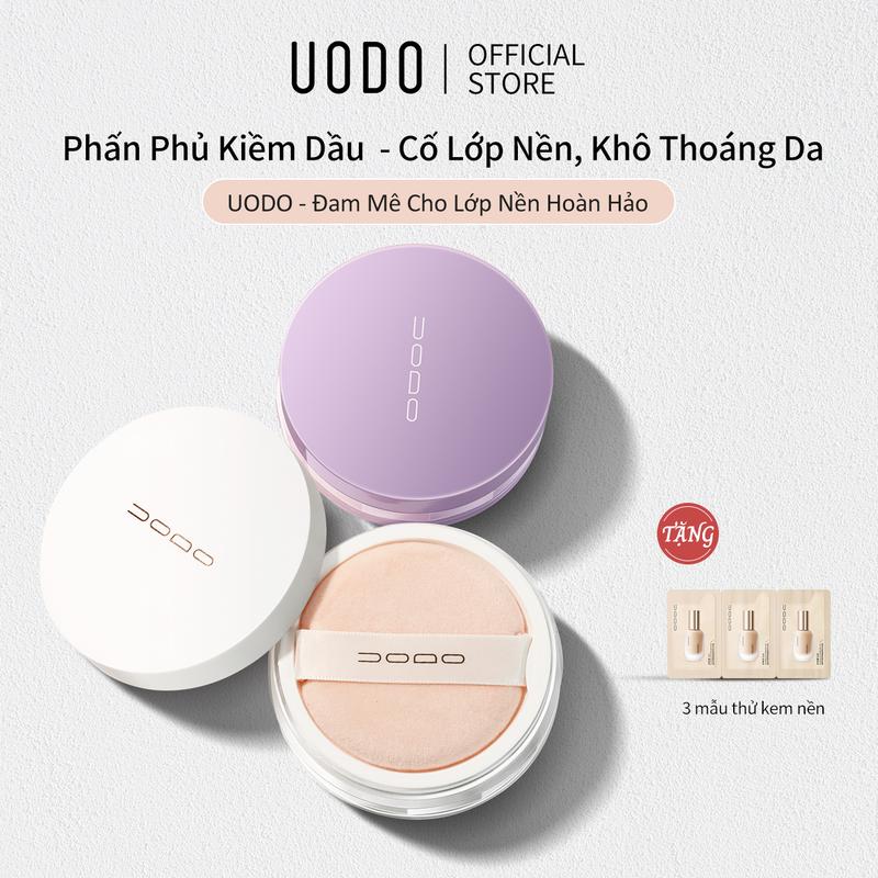 Phấn Phủ UODO,Chống Trôi Trang Điểm - Kháng Mồ Hôi, Không Xỉn Màu, 5 Giây Định Hình - Không Cần Chờ, Không Vệt Loang, Mặt Lì Ngay Lập Tức,Kiềm dầu, chống nhờn, trang điểm lại mùa hè