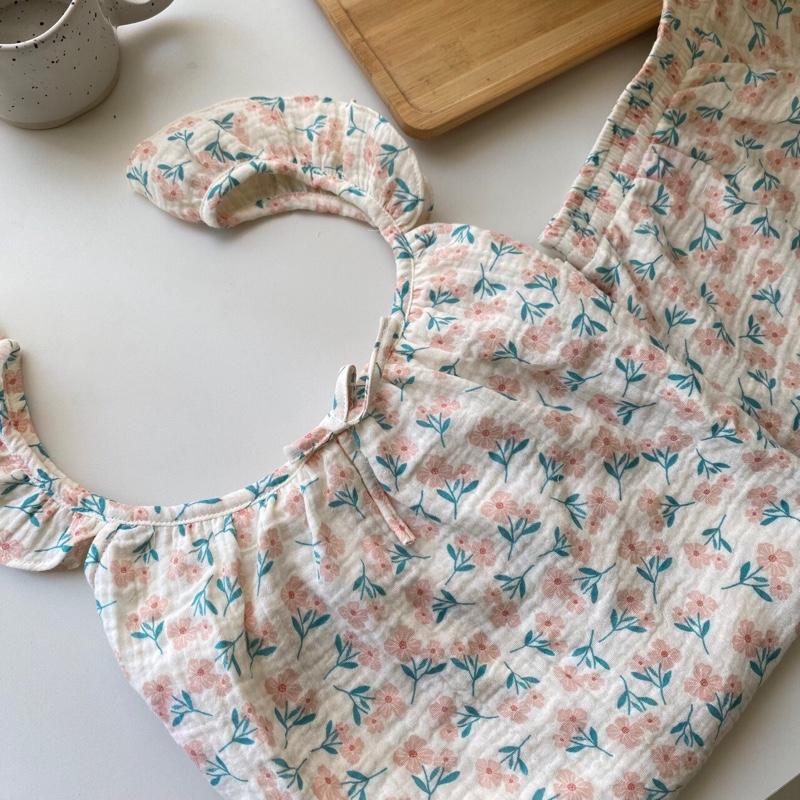 NERSIN Bộ đùi mặc nhà 2 dây cánh tiên xinh xắn chất liệu vải xô muslin cao cấp Nữ 7