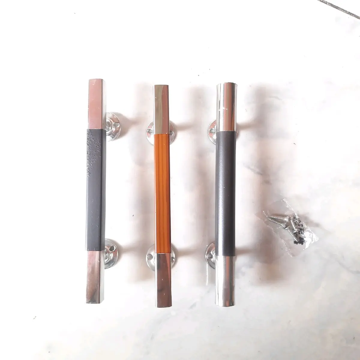 handle jendela - bahan stainless bulat & persegi warna hitam natural
