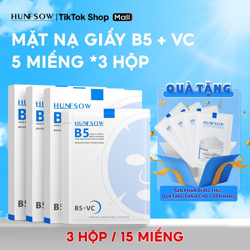 【PHÚC LỢI PHÒNG LIVESTREAM Mặt Nạ Phục Hồi & Dưỡng Trắng B5 Hunfsow Miếng 30ml - Mask Skincare