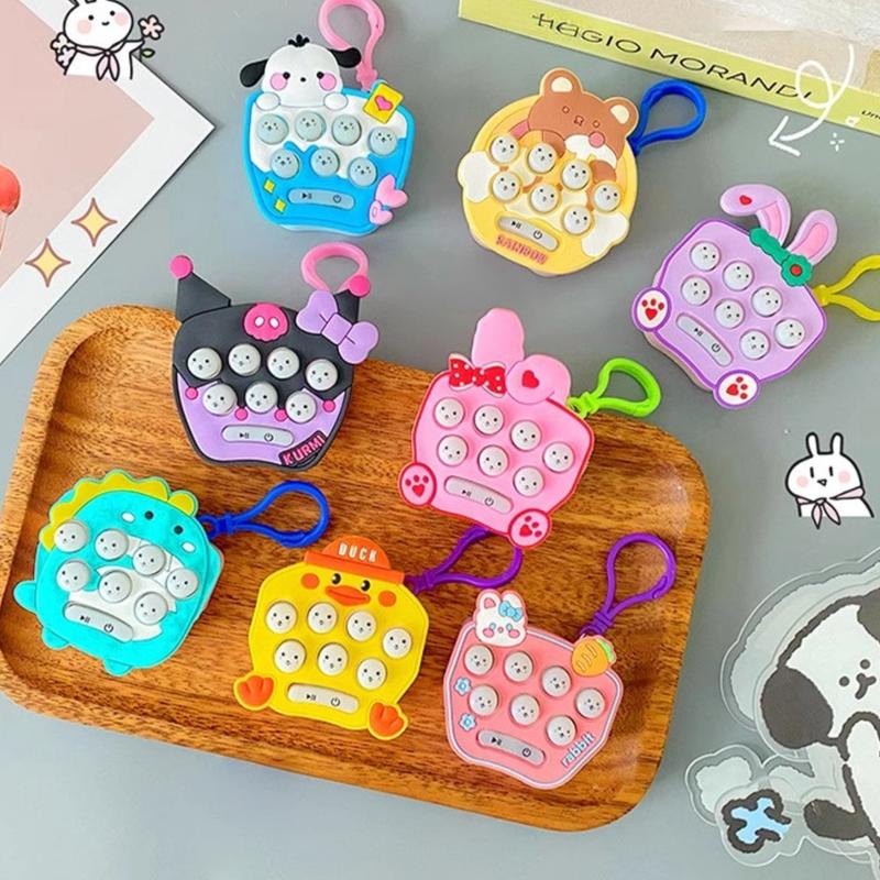 Konsol Permainan Pegang Tangan, Saiz Mini, Rantai Kunci Seronok dan Mudah Alih, Sesuai untuk Kanak-kanak, Pukul Tahi Lalat, Mainan Gelisah Kawaii 1