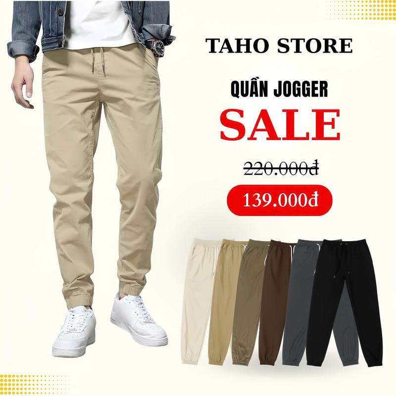 3 Ngày Duy Nhất Quần Jogger Kaki Co Giãn - Quần Dài Bo Gấu Lưng Thun Dây Rút 2 Túi Sau Kiểu Dáng Tẻ Trung