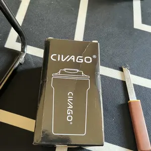 CIVAGO（13oz/385ml）Mug Kopi Stainless Steel dengan Lapisan Keramik dan Tutup Termos Vakum untuk Minuman Panas dan Dingin