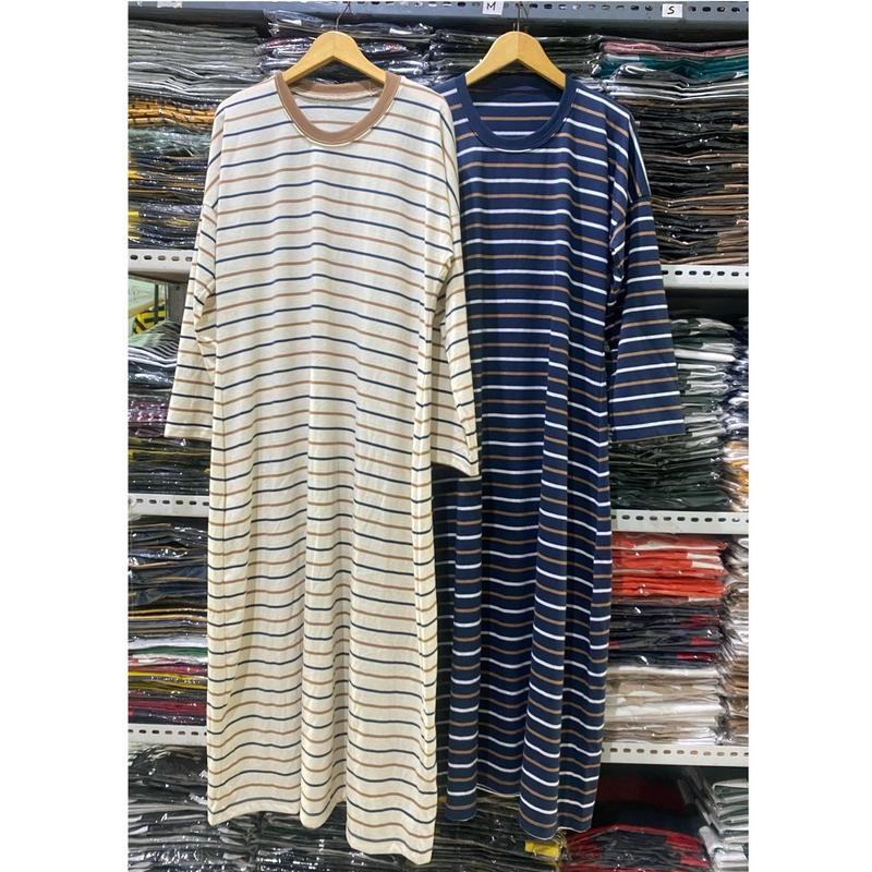 Daily Dress Stripe & Simple Dress Cream Navy 0
