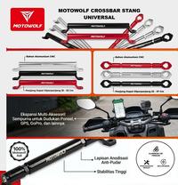 Gambar MOTOWOLF Bracket Crossbar Extension Stabilizer Penyeimbang Stang Motor Alumunium CNC Perlengkapan Setang - Spion Hitam dari MOTOWOLF Official Store Kab. Bandung 4 Tokopedia