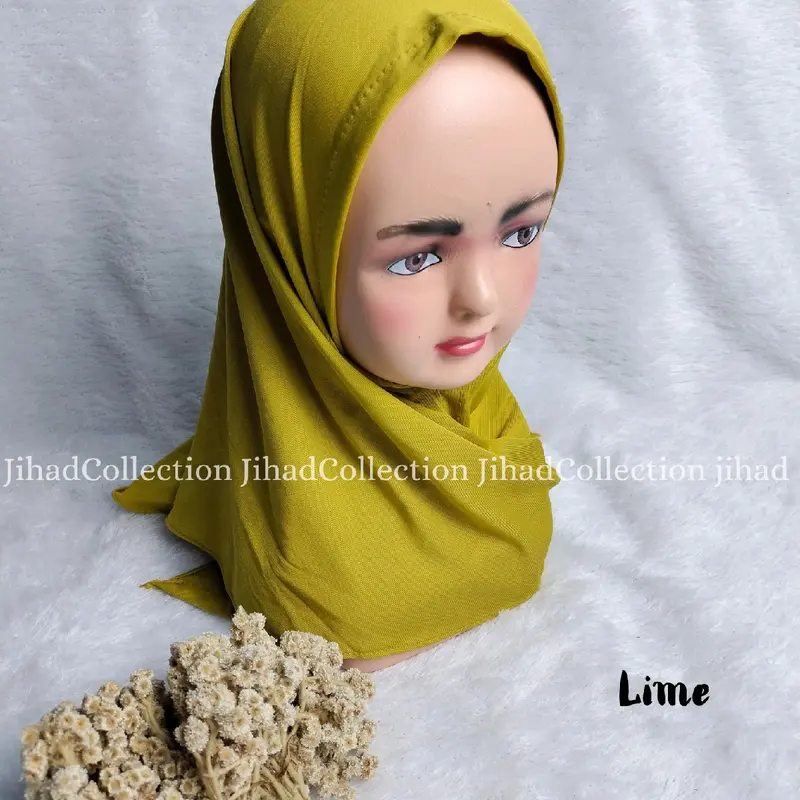 Jilbab Segitiga Instant Jersey anak 4-8thn || hijab instant segitiga Muslim 2