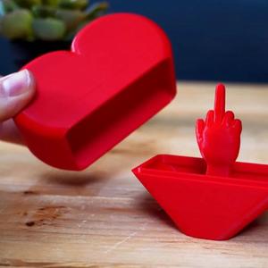 1pc/2pcs Caja de Regalo de Día de San Valentín con Forma de Corazón y Dedo Medio, Regalo de Día de San Valentín, Caja de Regalo Sorpresa de Dedo Medio, Acción Divertida, Caja de Regalo Decorativa Divertida de Día de San Valentín