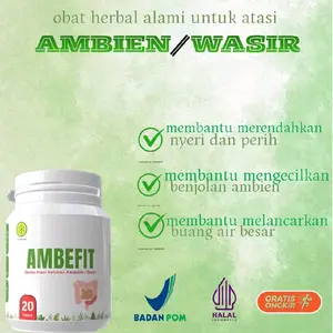 ambefit obat herbal alami 20 kapsul untuk mengatasi benjolan dan sembelit