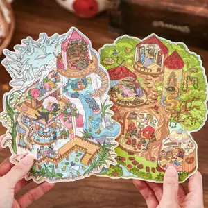 (DESSEA) Stiker Besar DIY Korea Kode R & S 3D Satuan Kualitas Premium DIY Scenery Sticker Decoration Satisfying Healing Time