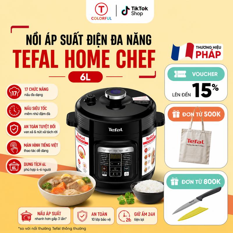 Nồi áp suất điện đa năng Tefal Home Chef CY601868 - 6L