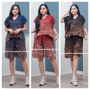 PAKET 3 PCS SETELAN CELANA PENDEK MOTIF |SETELAN CROPTOP || LD 120 BB 45-85 KG |BAHAN RAYON / SETELAN WANITA KEKINIAN