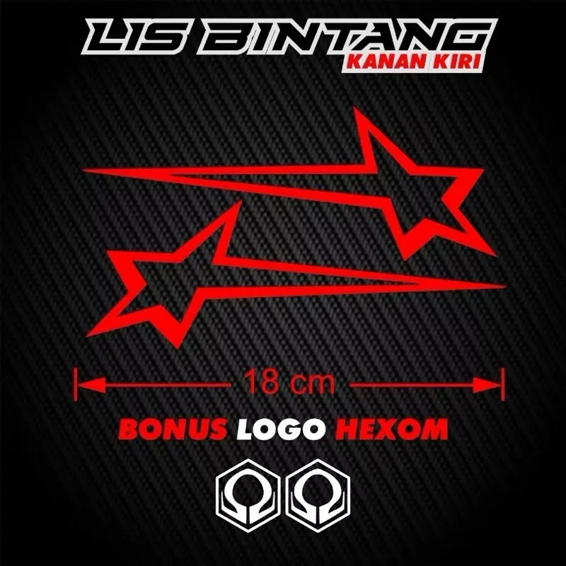 ￼Sticker cutting bintang jatuh 2pcs kanan kiri variasi body motor helm berkualitas Stiker cuting pasangan bintang untuk helmet sepeda montor kekinian Motorcycle 4