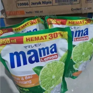 Mama Lemon Sabun Cuci Piring 950ml Hemat 30% Dengan Aroma Jeruk Nipis Dan Efektif Menghilangkan Bau
