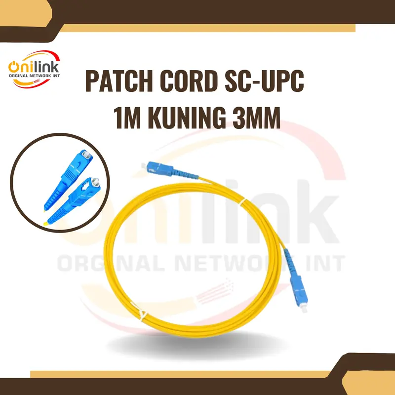 KABEL PATCH CORD ONILINK SC UPC - SC UPC 1METER 3MILI KUNING 0
