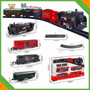 Mainan Kereta Rail King Gerbong Penumpang & Container Pakai Baterai isi 18pcs / Rail King 13pcs