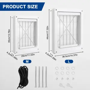 Dog And Cat Door Weatherproof Pet Door With Locking Panel Dog Door Transparent Flap Lightweight Pet Safe Dog Door For Small - WHITE 5:361385