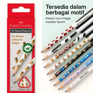 1PCS Faber-Castell Pensil 2B Motif Fiber Castell 18cm Triangular Grip Kayu EcoPencil SV Bonding Non-Toxic CE Warna Cerah Halus Alat Tulis Sekolah