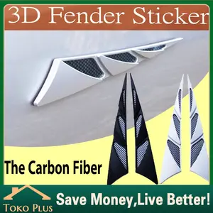 1 Pair Car Vent Sticker Universal Car Decor Air Intake Side Flow Hood Vent Cover 3D Stickers