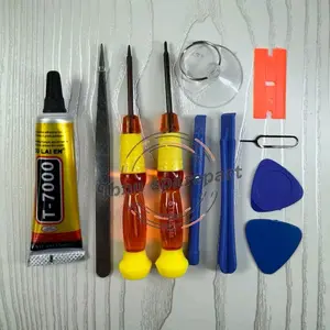 0OBENG SET HANDPHONE 10 IN 1 + LEM T7000 / B7000 15ml ALAT PASANG LCD TOUCHSCREEN