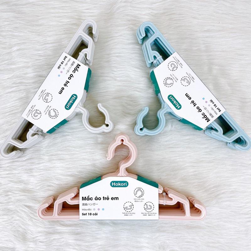 Combo 50 Móc quần áo trẻ em - Mắc treo quần áo cho bé sơ sinh nhựa nguyên sinh bền đẹp KT 28cm - Mẹ Bé Pinus