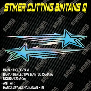 stiker cutting bintang q sticker hologram reflective