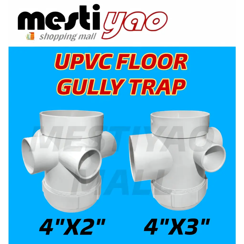 4" x 2" , 4" x 3" UPVC FLOOR GULLY TRAP/ UPVC FITTING/PVC PAIP FITTING PUTIH/PVC FITTING