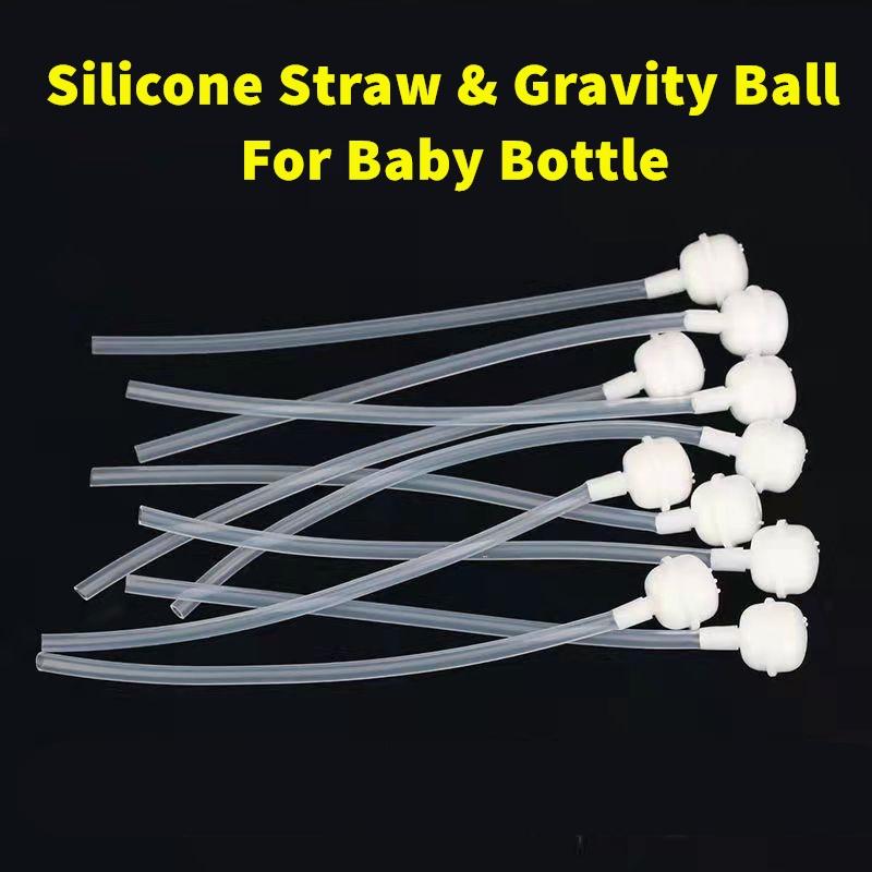 Ống Hút Silicon Cho Bình Sữa Em Bé, 3 Miếng, Bóng Trọng Lực, Sippy, Phụ Kiện Thay Thế 0
