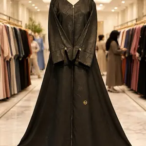 Zayna abaya outer hitam embos full resleting