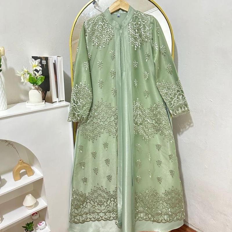 Gamis pesta belah pintu Cristal kawasaki mix Tile sapto bunga Dress Baju Muslim 4