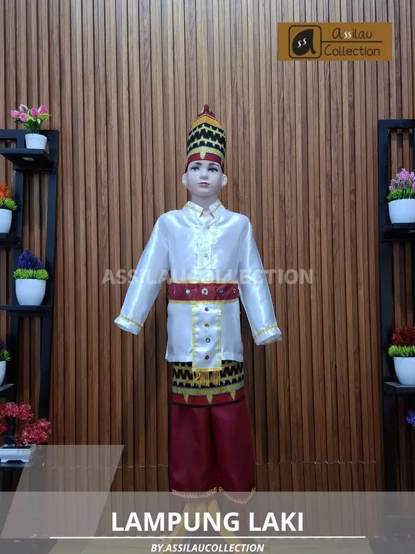 Baju Adat Lampung Anak satuan (Laki/Cewek) Pakaian Aksesoris 1