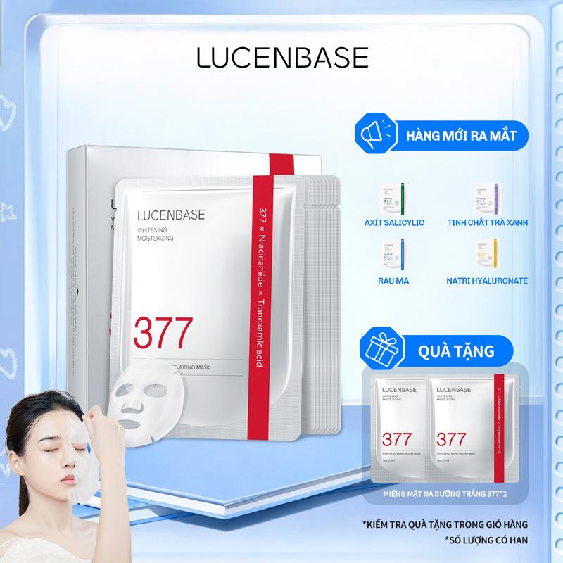 LIVE 1 Hộp 10 Miếng Mặt Nạ Giấy Chăm Sóc Da Làm Sáng LUCENBASE 377 Nuôi Dưỡng Và Dưỡng Ẩm 25ml miếng