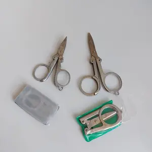 1 BUAH Gunting Lipat Tanggung Sedang Perak (Silver Folding Scissors)