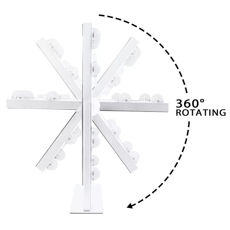 FENCHILIN Hollywood Vanity Make Up Mirror with 12 LED Lights 360° Rotation Decor 4