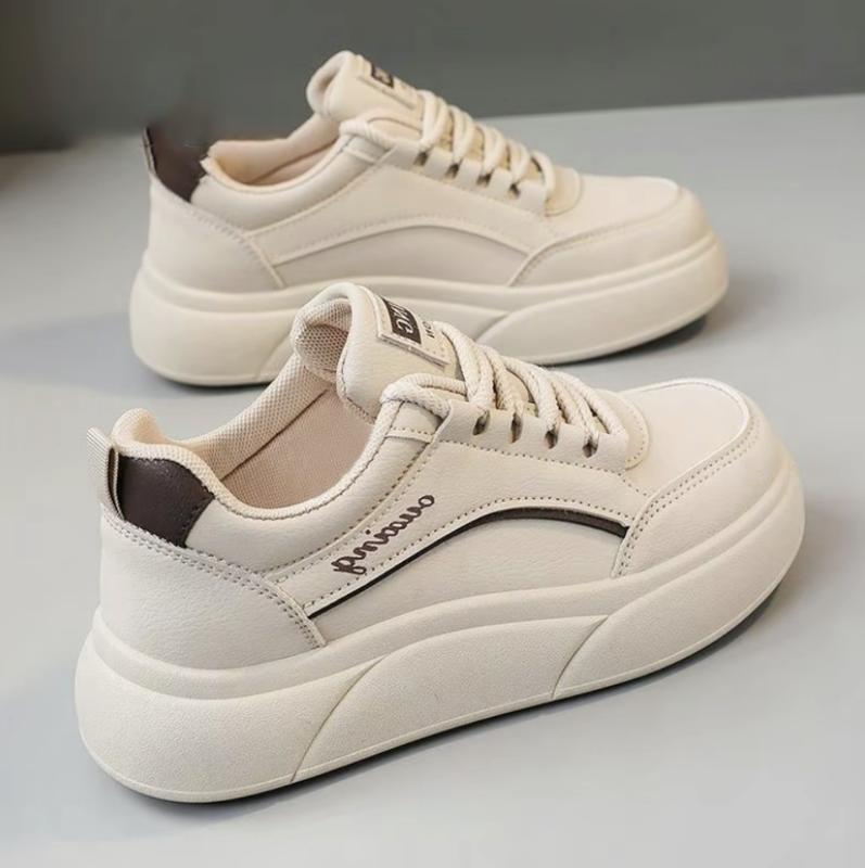  Giày Thể Thao Giày Nhỏ Màu Trắng Phong Cách Hàn Quốc Mới Dành Cho Học Sinh Nữ Tăng Chiều Cao Đế Dày Giày Thường Ngày Dễ Phối Đồ Thoải Mái Thích Hợp Cho Phụ Nữ Bước Đi Sneaker Shoes Nhung 