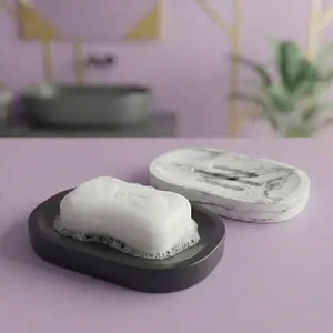 Wadah/Tempat Sabun Batang Bentuk Persegi Pipih | Semen | Concrete | Bar Soap Slim Dish/Holder