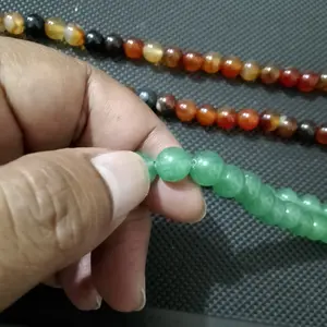 Tasbih Batu Giok Hijau Kristal 99Butir Dim 8mm Natural