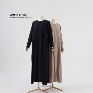 Jennamira | Amira Dress Gamis Bahan Air Tech Silk Anti UV Busui Friendly Wudhu Friendly