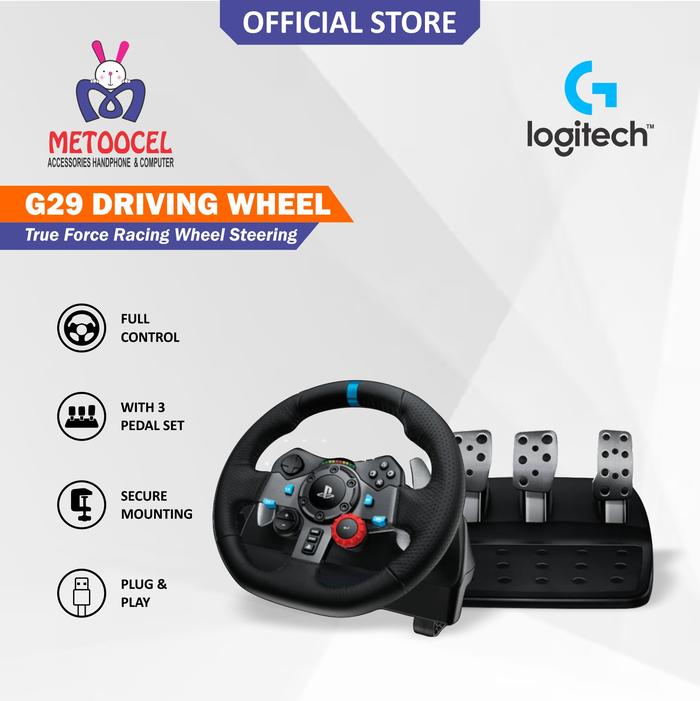 Gambar Logitech G29 Driving Force Racing Wheel PC & PlayStation 3 4 5 PS3 PS4 PS5 dengan Pedal Rem Nonlinear Sensor Hall-Effect 900 Derajat USB 2.0 Force Feedback Dual-Motor - Lampu, Adaptor dari Metoocel Official Kota Administrasi Jakarta Barat Tokopedia