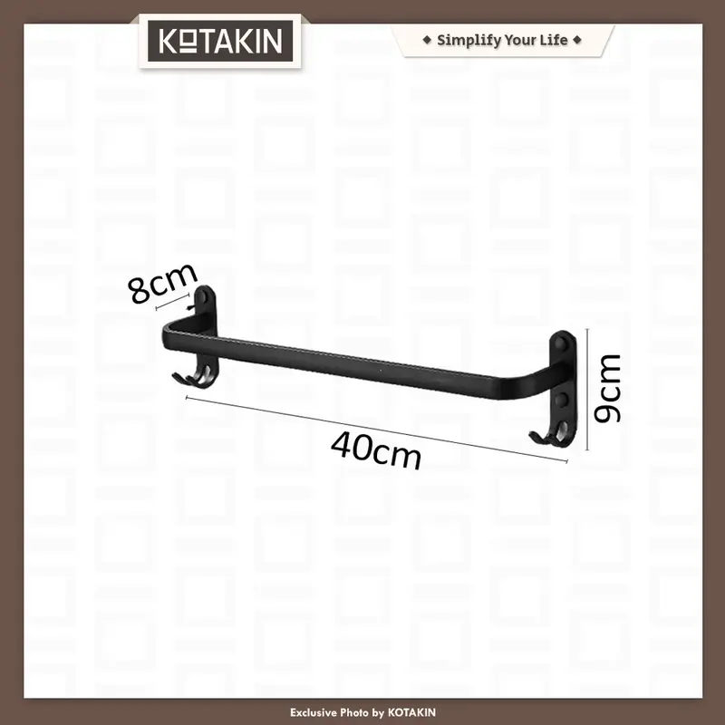 Rak Gantung Jemuran Handuk Dinding  1 Susun Towel Hanger Baju Kamar Mandi Besi Multifungsi 5