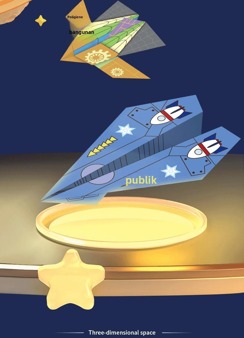 Mainan Pesawat Kertas Paper Jedet,Buku origami pesawat kertas untuk anak-anak，Mainan origami edukatif untuk anak-anak，- 32 halaman, 16 jenis Permainan Belajar Karton，Kertas ramah lingkungan | Kekinian