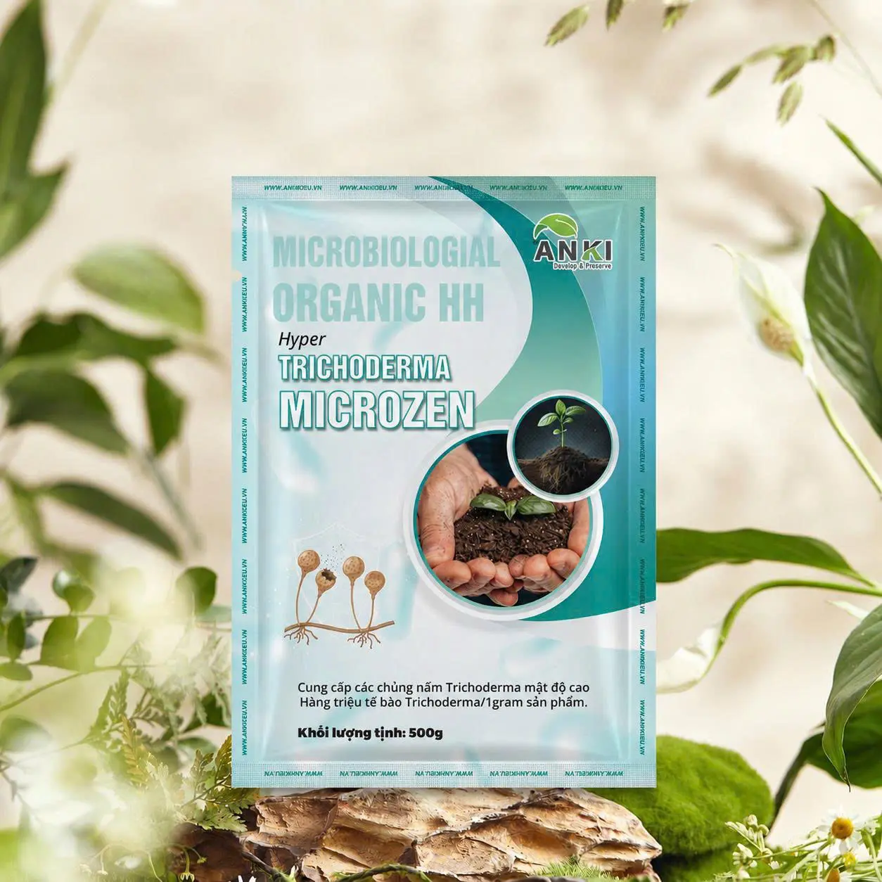 Phân bón Trichoderma hàm lượng vi sinh vật cao gói 0,5kg - Cải tạo đất, tăng hệ vi sinh vật cho đất