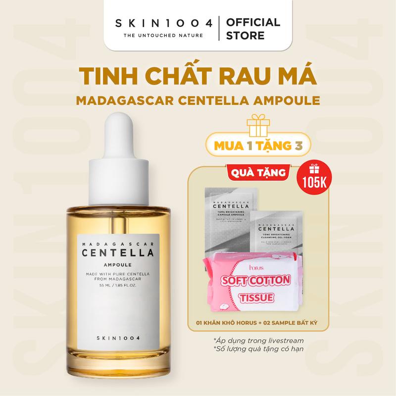[LS][Tặng 1 khăn khô đa năng+2 sachets bất kì] SKIN1004 Tinh chất rau má làm dịu Madagascar Centella Ampoule 55ml