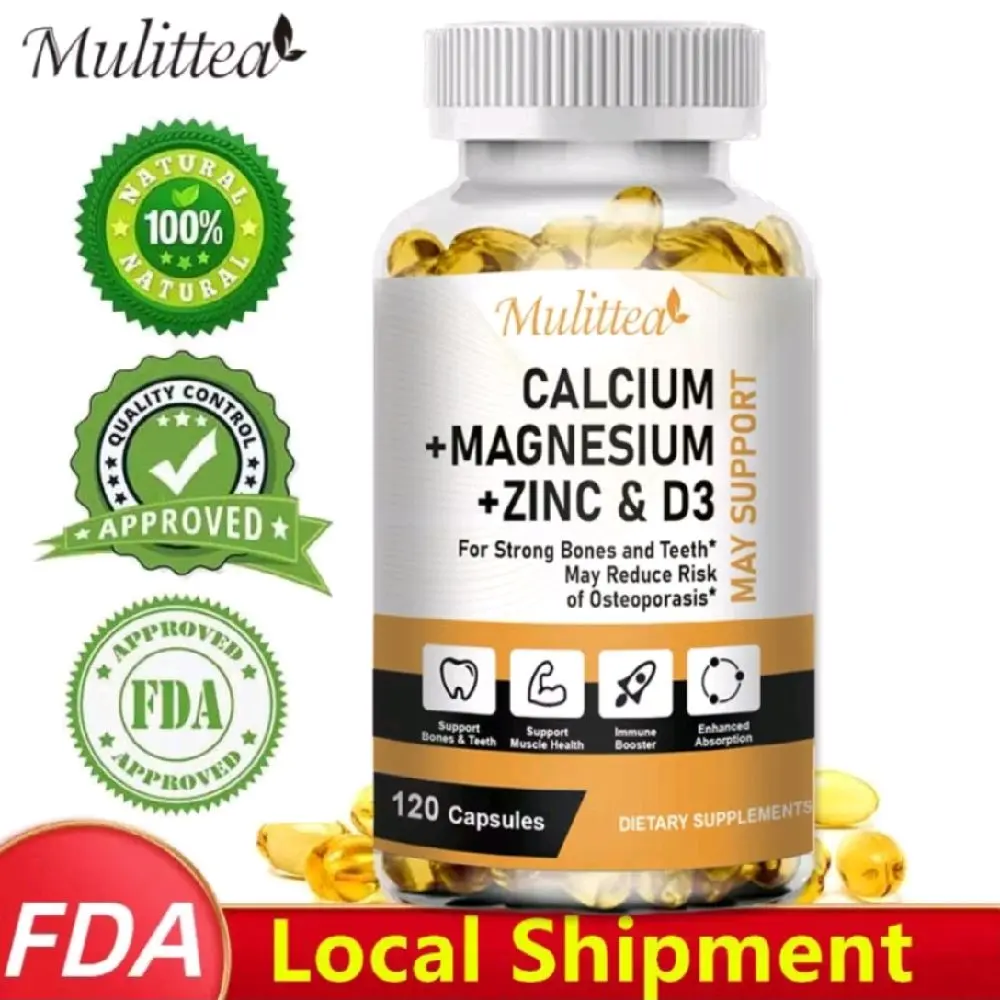 BISA COD - Mulittea 120pcs Calcium Magnesium Zinc Capsules with Vitamin D3