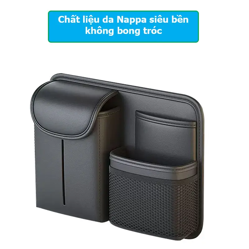 Túi đựng đồ treo ghế ô tô bọc da Nappa cao cấp 2