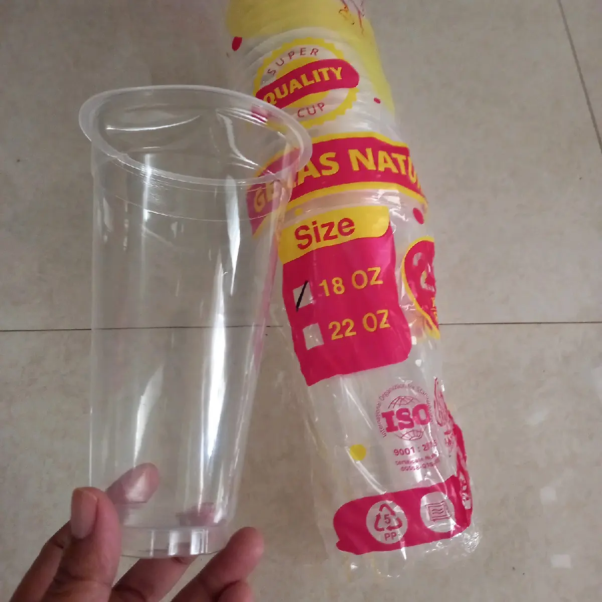 gelas cup polos ukuran 18 oz isi 25pcs