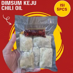 DIMSUM KEJU ISI 5PCS SAMBAL CHILI OIL TINGGAL GORENG PRAKTIS MURAH ENAK