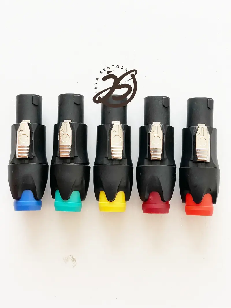 5 BUAH JACK SPEAKON DENGAN KUNCI 5 WARNA UPS NL4FC JACK MALE SPIKON NEUTRIK LIECHTENSTEIN UPS STABILIZER