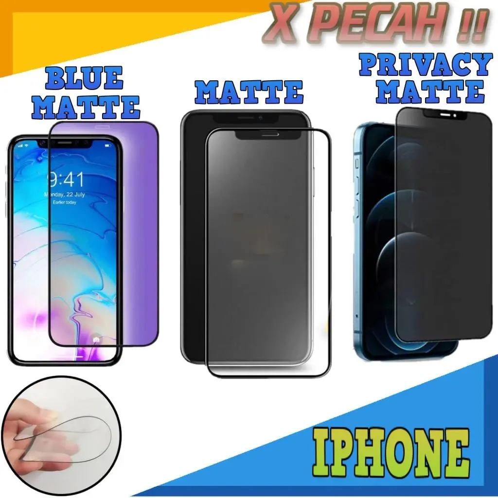 (X PECAH) IPHONE 13 PRO 12 14 11 XS MAX X XR 6 7 8 PLUS 15 CERAMIC FILM TEMPERED GLASS SCREEN PROTECTOR TINTED GAMING