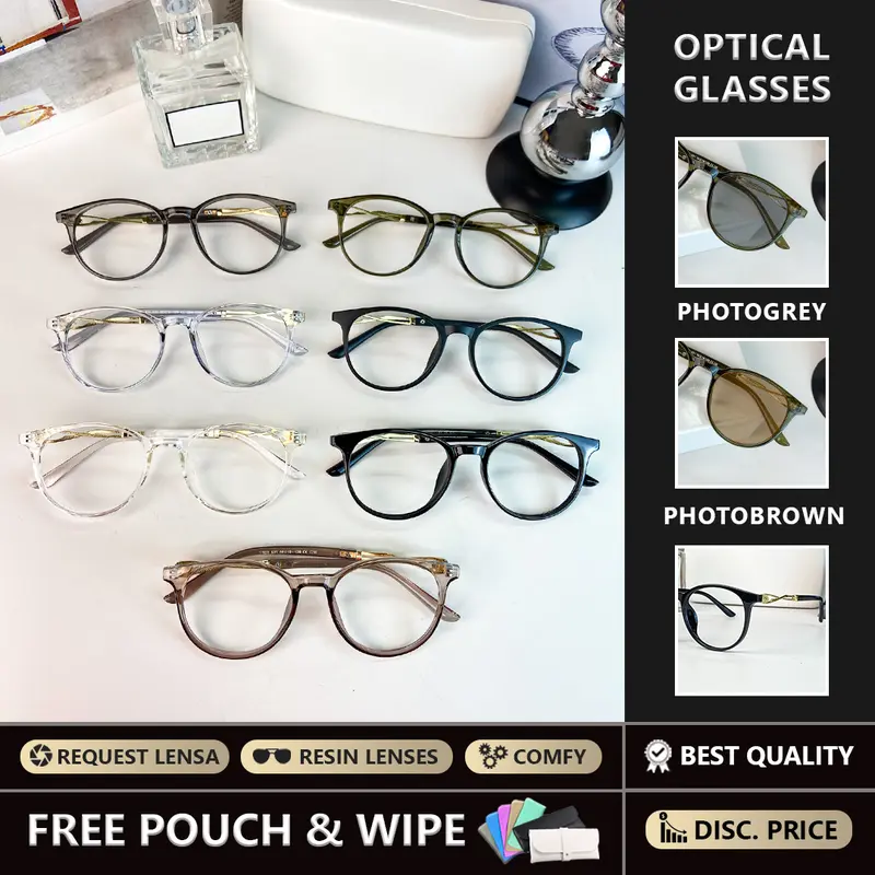 【Free Box & Lap】Kacamata Photocromic Anti Radiasi/ kacamata Minus Wanita Pria Cowok/ Elastik dan anti sinar Matahari Uv400 / Fotocromic Anti Sinar Kacamata Photochromic / glasses Optics Eyewear Myopia/ Kacamata minus Optik【COOLVISION】【COD】【G531】 4